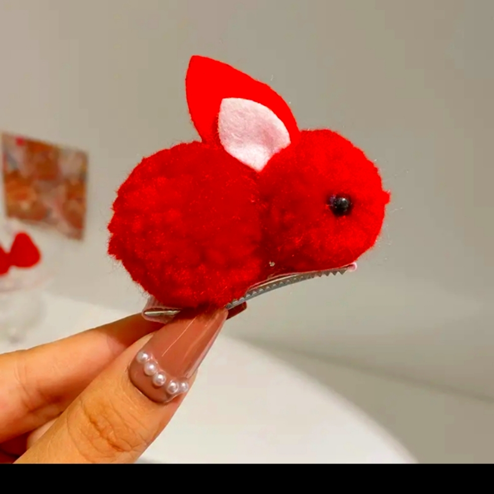 New Red Bunny Hair clip.